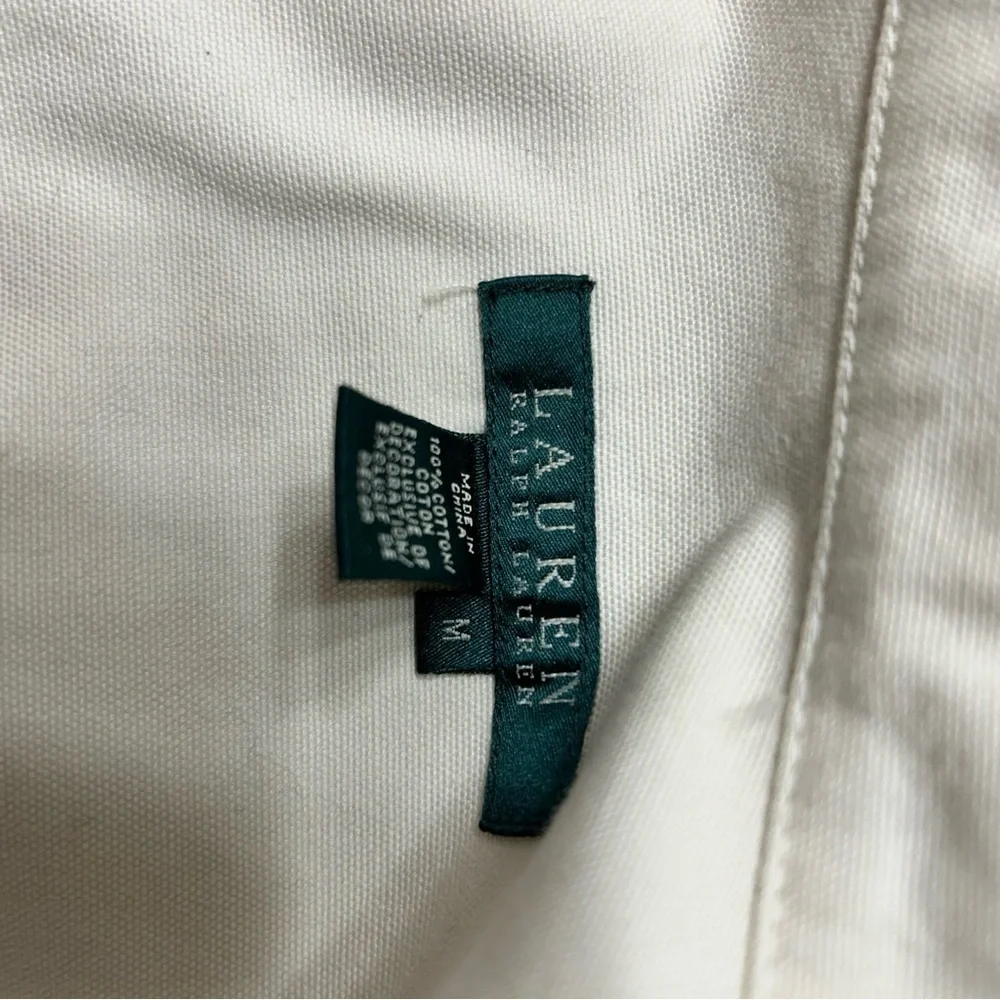 Lauren Ralph Lauren Cream Jean Jacket Classic Style SZ M - Picture 5 of 6